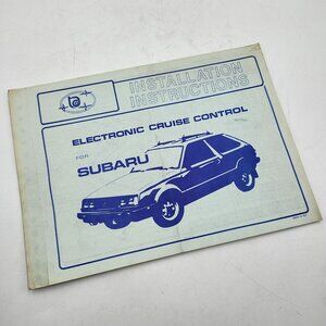 Subaru Electronic Cruise Control Installation Instructions Manual Vintage